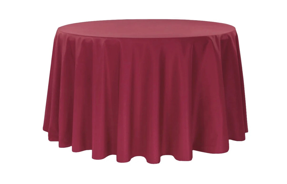 Burgundy Polyester 120” Round