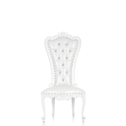 White Accent Armless Throne Chair