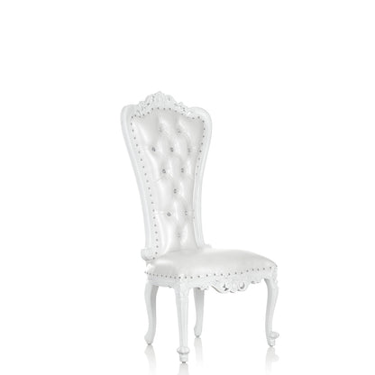 White Accent Armless Throne Chair