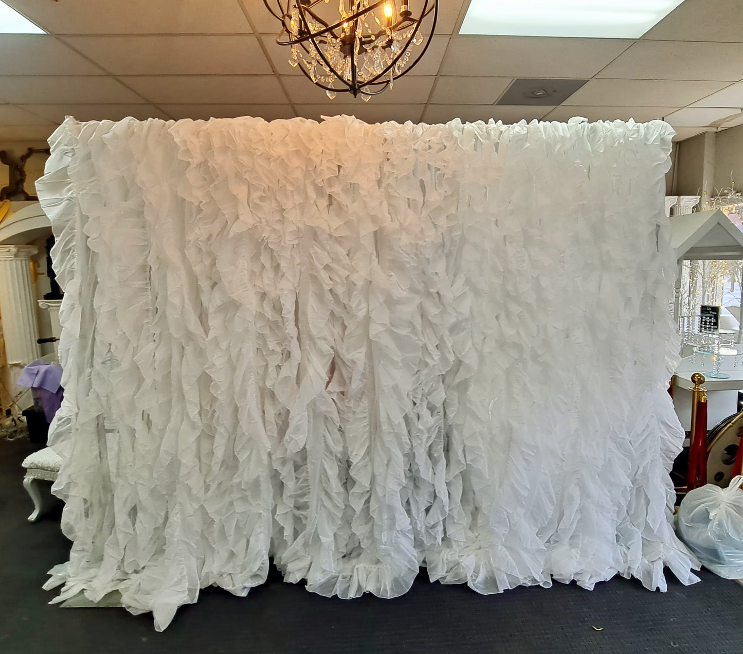 White Waterfall Ruffle Backdrop