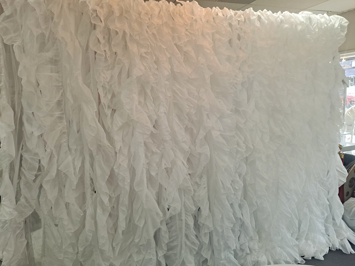 White Waterfall Ruffle Backdrop