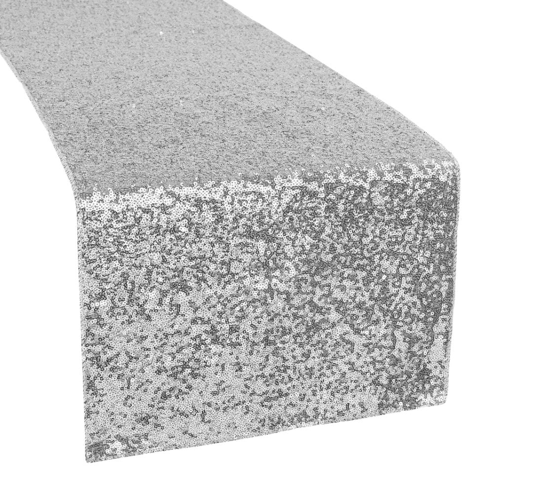 Silver Sequin Table Runner